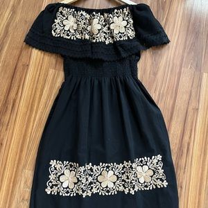 Black/gold mexican dress